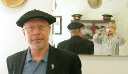 Ronald in Basque beret w hat shopkeeper.jpg